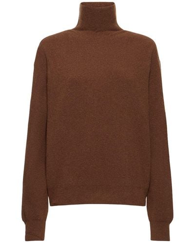 Lemaire Wool Blend Turtleneck Sweater - Brown