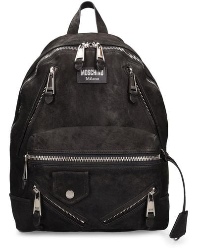 Moschino Soft Nappa Leather Backpack - Black