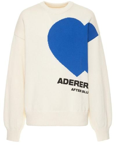 Adererror Logo Print Cotton Jersey Sweatshirt - Blue
