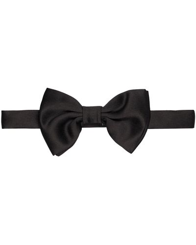 Tagliatore Plain Tech Bow Tie - Black