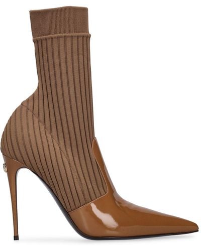 Dolce & Gabbana Sock Ankle Boots - Brown