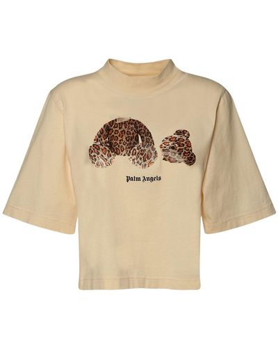 Palm Angels Leopard Bear コットンクロップtシャツ - マルチカラー