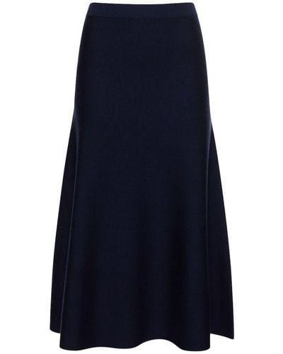 Gabriela Hearst Freddie Wool Blend Knit Midi Skirt - Blue