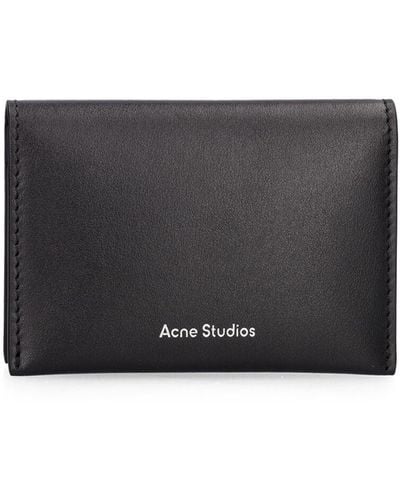 Acne Studios Flap Leather Card Holder - Gray