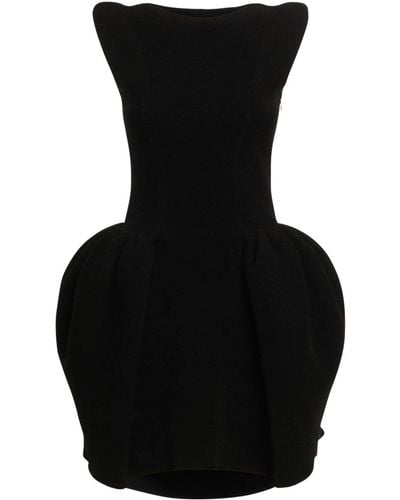 Versace Voluminous Chenille Knit Mini Dress - Black