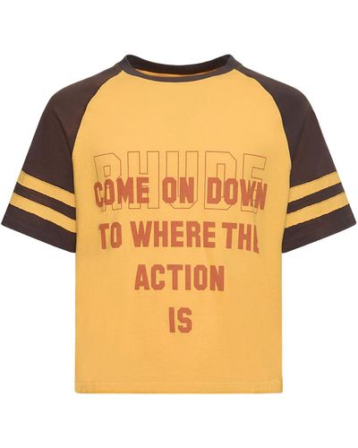 Rhude Action Raglan T-shirt - Yellow