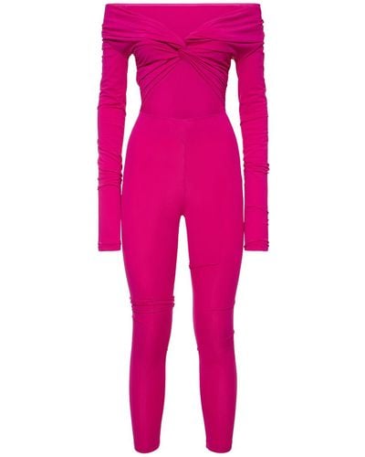 ANDAMANE Kendall Matte Lycra Cutout Jumpsuit - Pink
