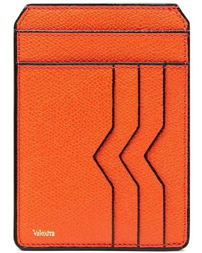 Valextra Leather Credit Card Holder - Orange