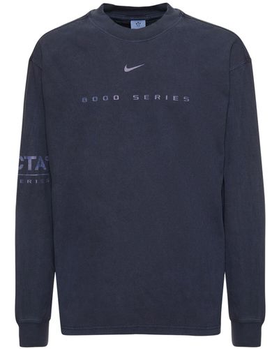 Nike Langarm-shirt Aus Baumwolle Mit Druck "nocta" - Blau