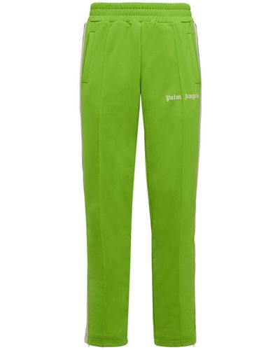 Palm Angels Pantalones Deportivos De Jersey Tech Con Logo - Verde