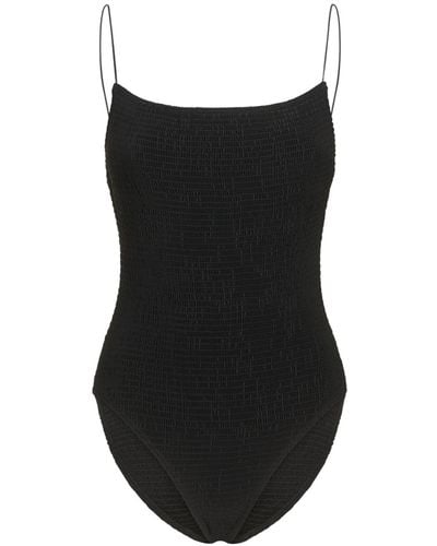Totême Smocked One Piece Swimsuit - Black