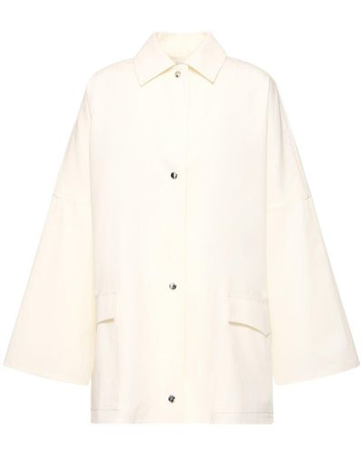 Totême Structured Cotton Twill Overshirt - Natural
