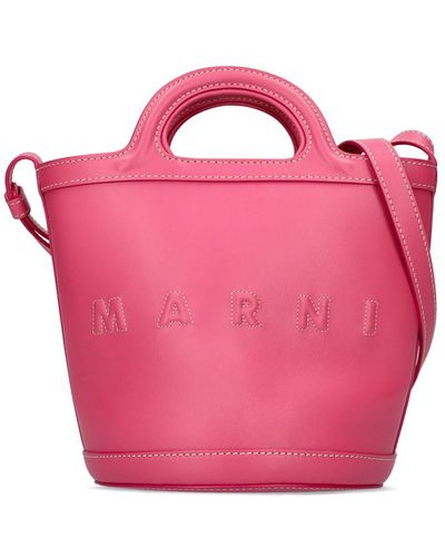 Marni Mini Beuteltasche Aus Leder - Pink