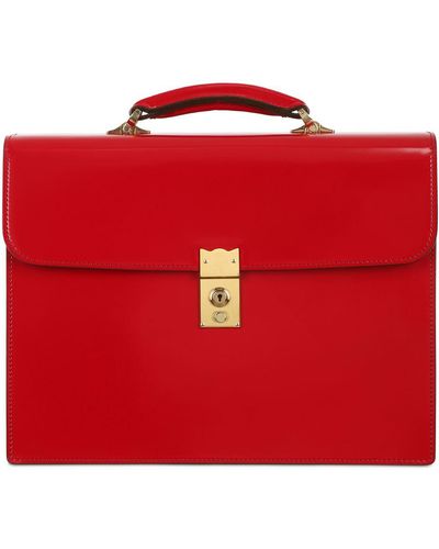 Ohba Cordovan Leather Briefcase - Red