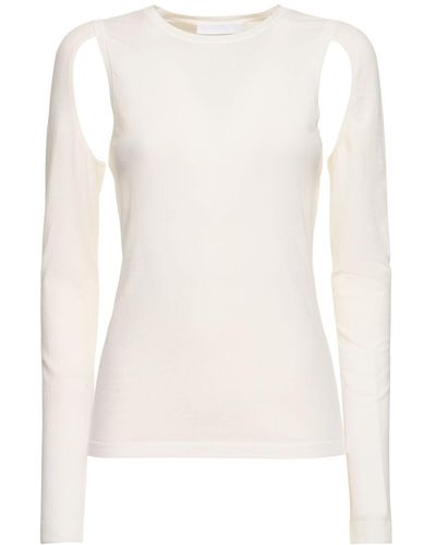 Helmut Lang Top in cotone cutout - Bianco
