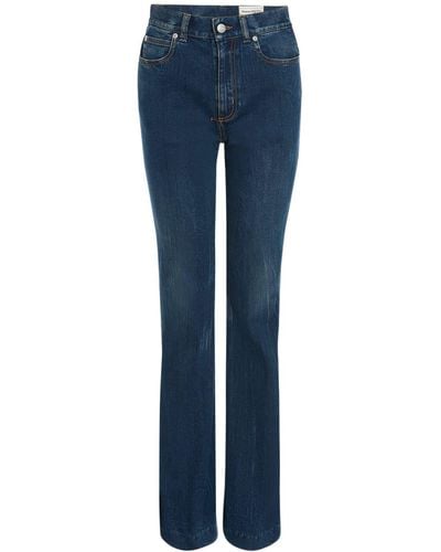 Alexander McQueen Jeans In Denim Di Cotone Stretch - Blu