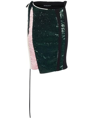 OTTOLINGER Deconstructed Sequined Skirt - Green