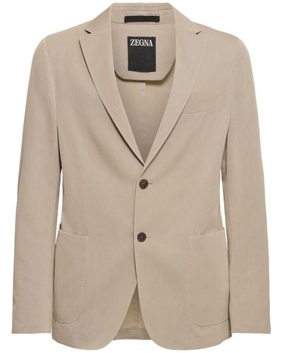 Zegna Washed Cotton & Silk Suit - Natural