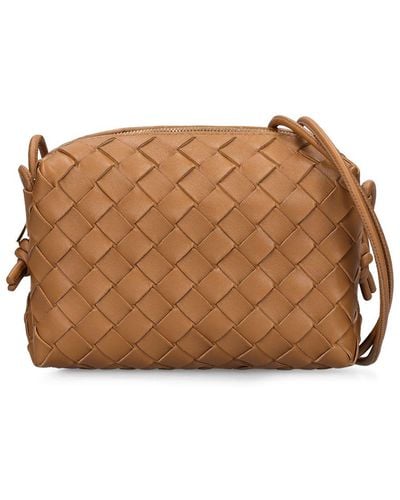 Bottega Veneta Mini Loop Leather Shoulder Bag - Brown