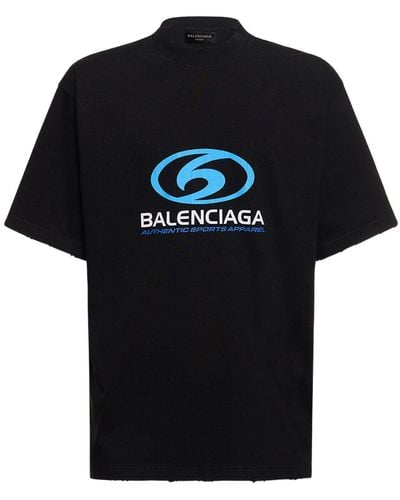 Balenciaga T-shirt surfer in cotone effetto vintage - Nero