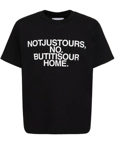 Sacai Graphic Cotton T-Shirt - Black