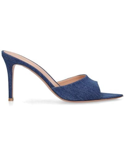 Gianvito Rossi Zapatos mules de denim 85mm - Azul