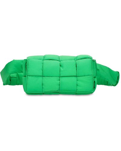 Bottega Veneta Mini Padded Intreccio Nylon Belt Bag - Green