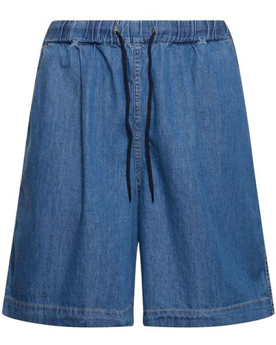 Frankie Shop Cotton Denim jogging Shorts - Blue