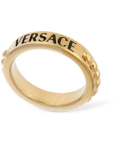 Versace Metal Logo Ring - Metallic