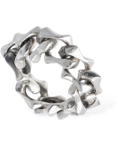 Emanuele Bicocchi Sharp Link Chain Ring - White