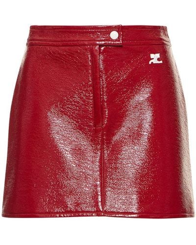 Courreges Vinyl Mini Skirt - Red