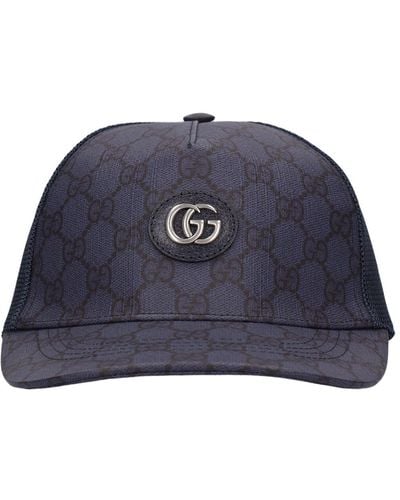 Gucci Casquette en coton mélangé gg - Bleu