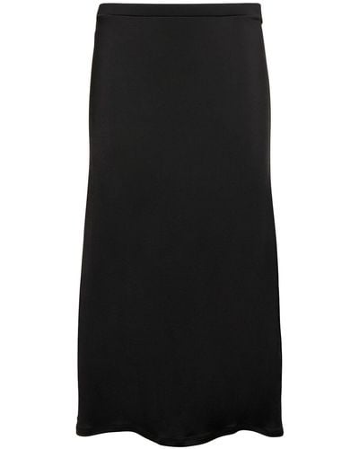TOVE Flor Viscose Jersey Midi Skirt - Black
