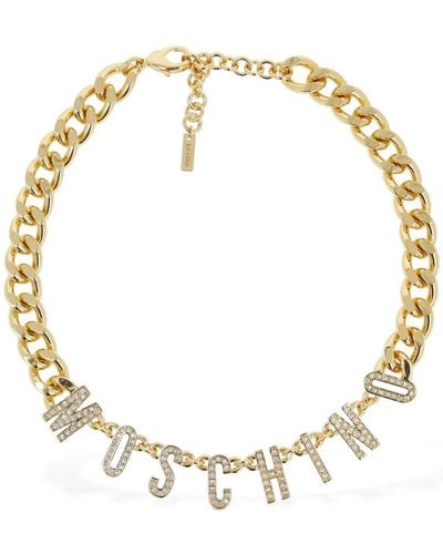 Moschino Crystal Collar Necklace - Metallic