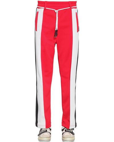 Palm Angels Logo Print Tech Jersey Track Trousers - Red