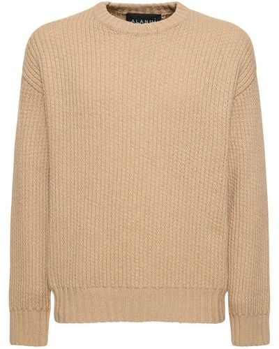 Alanui Cashmere & Cotton Knit Sweater - Natural