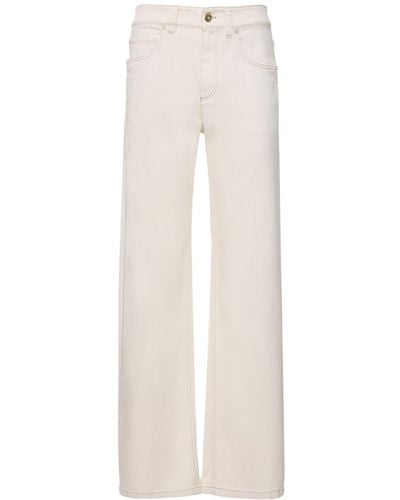Brunello Cucinelli Pantalon ample en coton stretch - Neutre