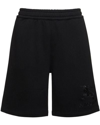 Burberry Shorts de jersey con logo bordado - Negro