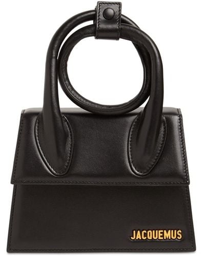 Jacquemus Le Chiquito Noeud Medium Leather Top-handle Bag - Black