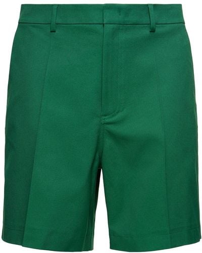 Valentino V Detail Cotton Bermuda Shorts - Green