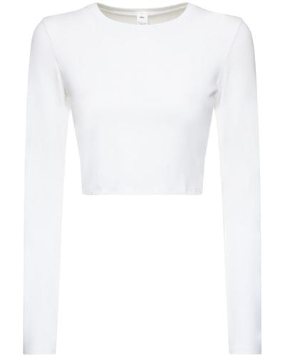 Alo Yoga T-shirt à manches longues alosoft finesse - Blanc