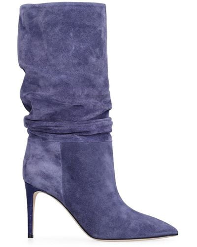 Paris Texas 85Mm Slouchy Suede Boots - Purple