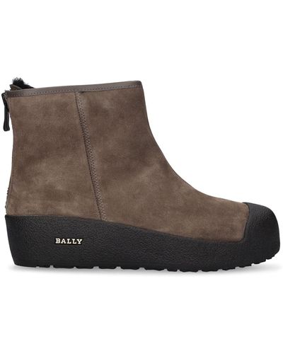 Bally 30Mm Guard Suede & Rubber Boots - Brown