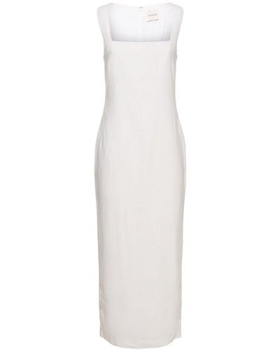 Posse Alice Linen Midi Dress - White