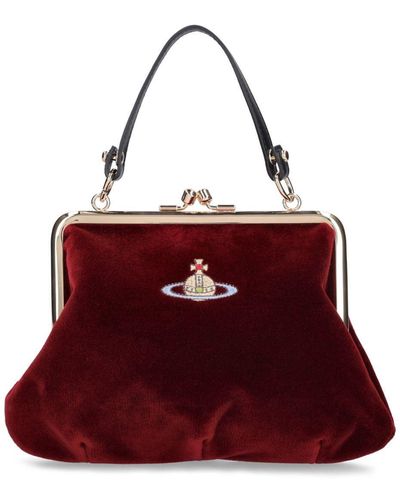 Vivienne Westwood Granny Frame Velvet Top Handle Bag - Red