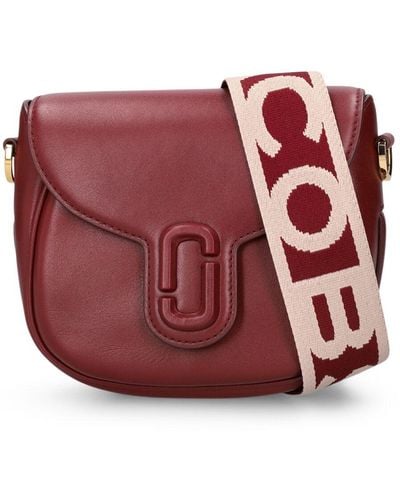 Marc Jacobs The Small J Marc Leather Saddle Bag - Red