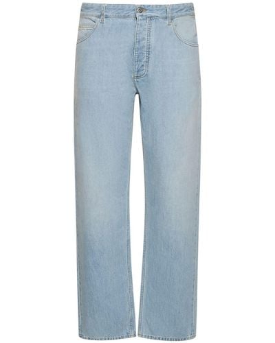 Bottega Veneta Straight Cotton Denim Jeans - Gray