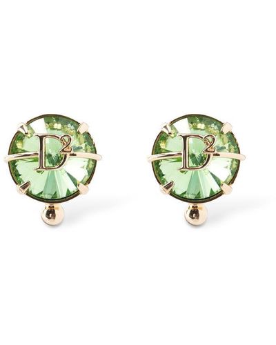 DSquared² D2 Crystal Clip-on Earrings - Green
