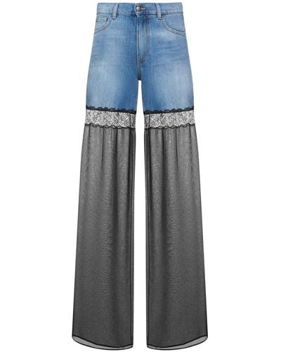 Nensi Dojaka Jeans in denim e nylon - Blu