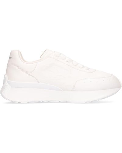 Alexander McQueen 40Mm Sprint Runner Leather Trainers - Natural